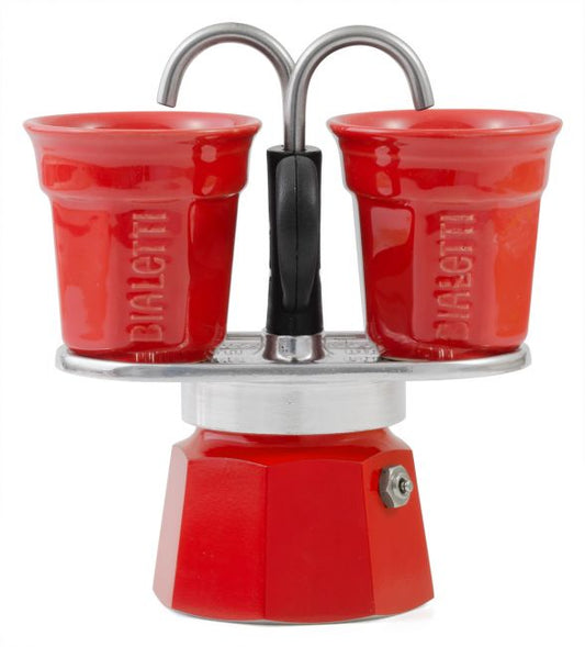 Bialetti Espressokocher Set mini in rot