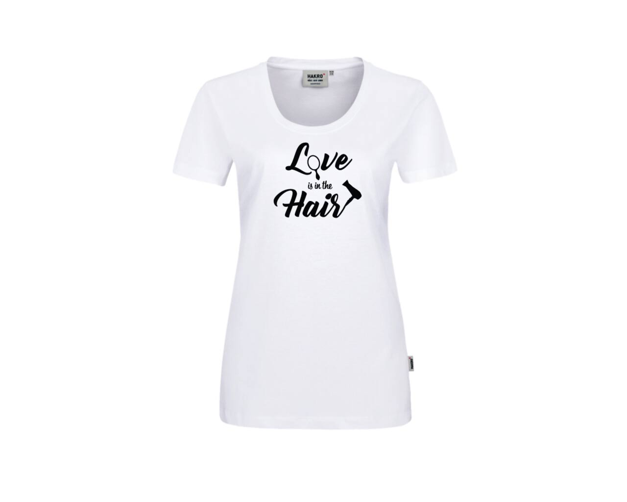 T-Shirt "Love is in the Hair" Friseur Edition Damen