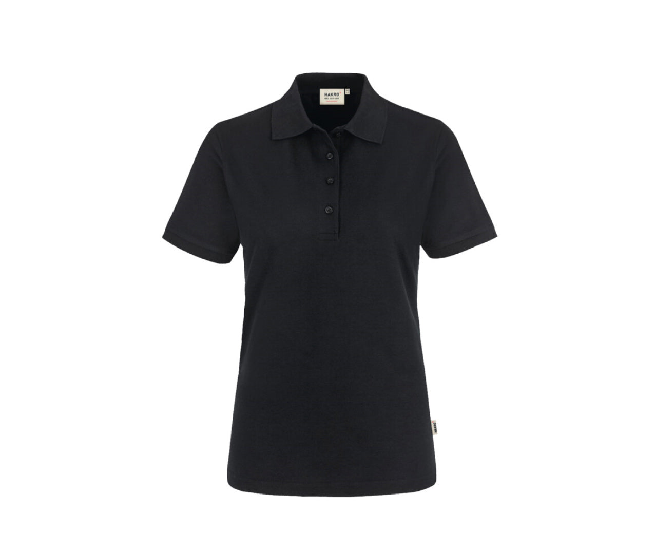 Schwarzes Polo-Shirt (Vorerseite) blanko.
