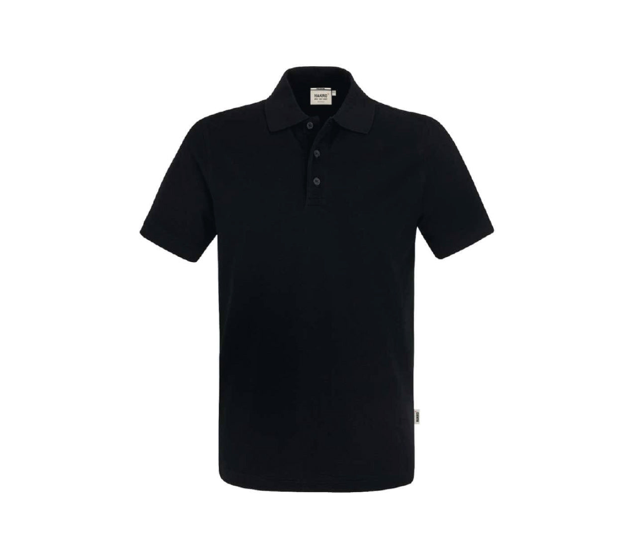 Vorderseite eines schwarzen Polo-Shirts blanko