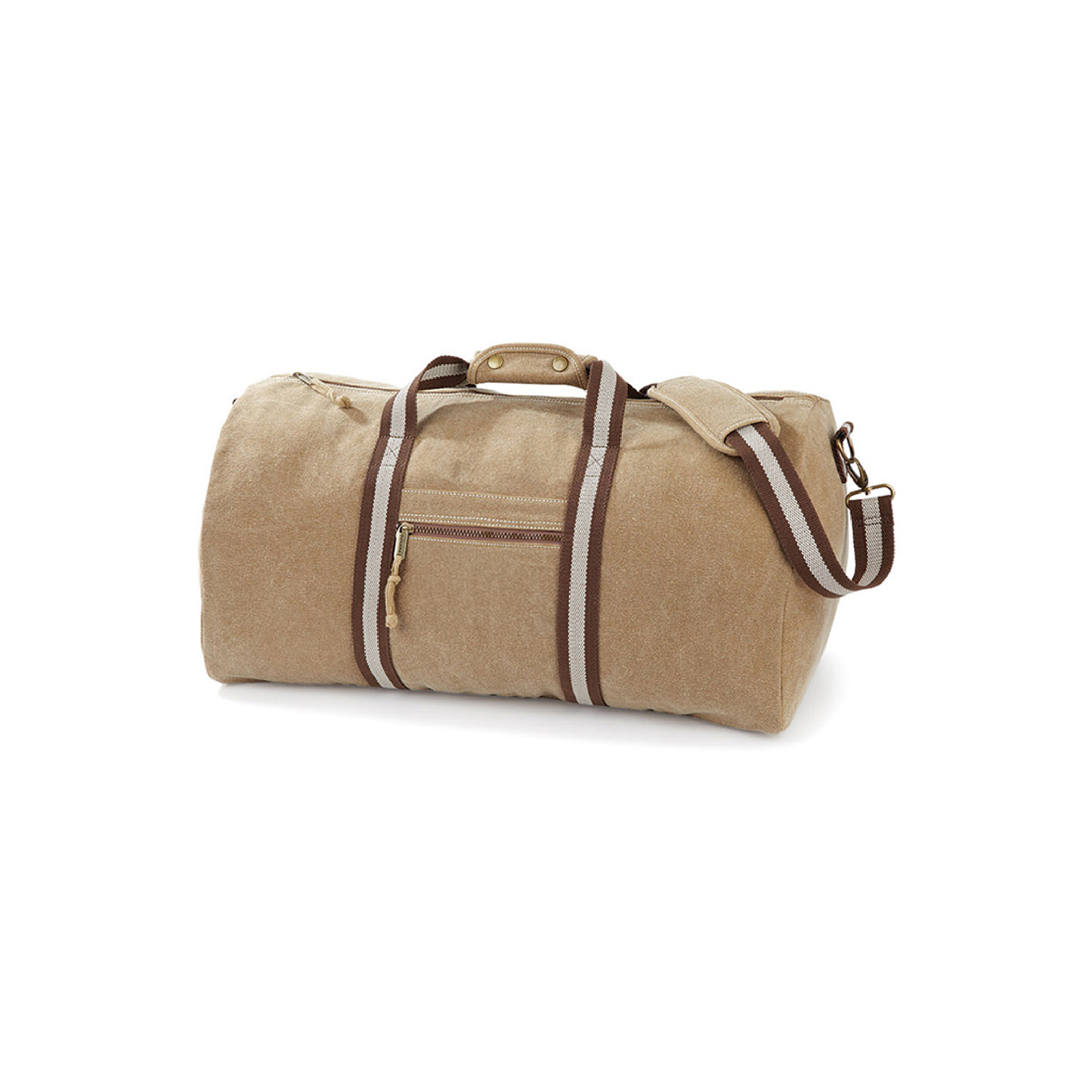 Sporttasche hellbraun ohne Aufdruck.