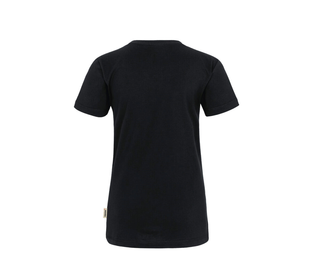 Schwarzes T-Shirt (Rückseite) blanko.