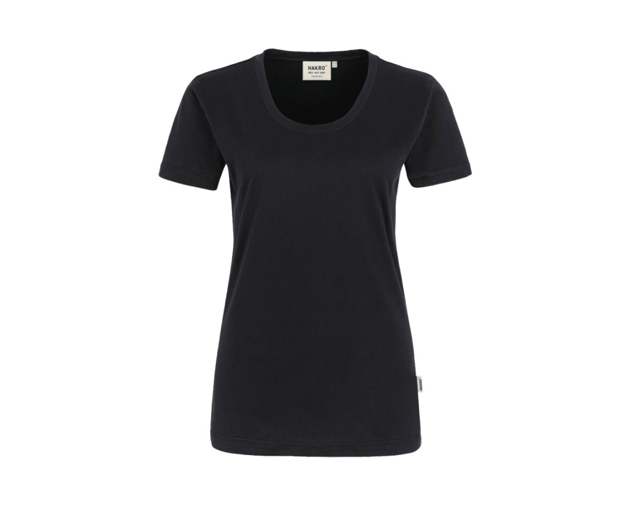 Schwarzes T-Shirt (Vorderseite) blanko.