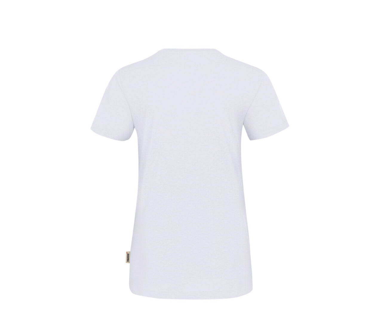 Weißes T-Shirt (Rückseite) blanko.