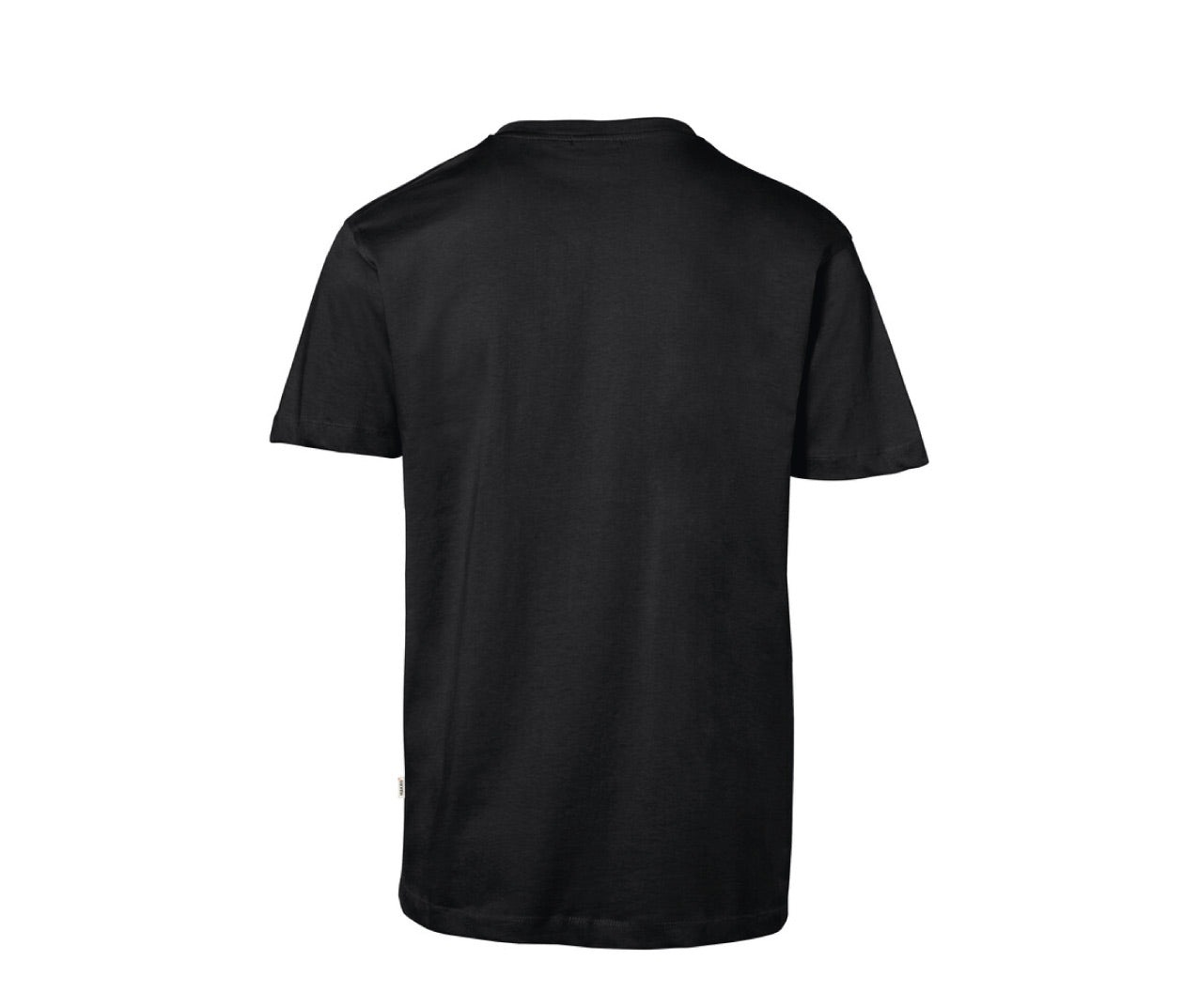 Schwarzes T-Shirt (Rückseite) blanko.