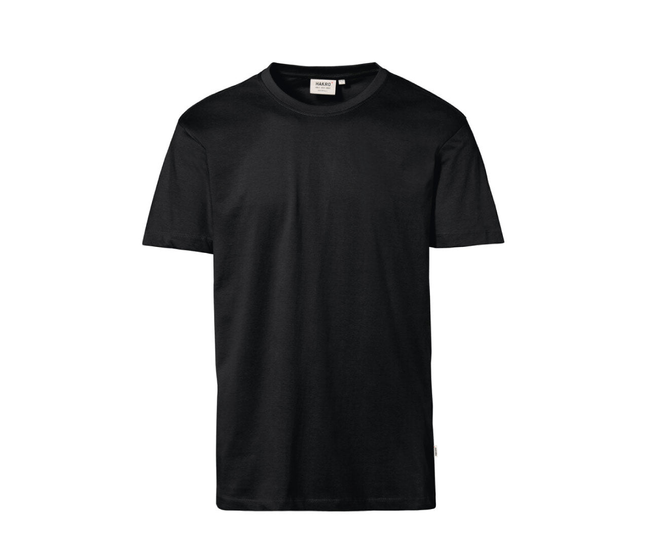 Schwarzes T-Shirt (Vordereseite) blanko.